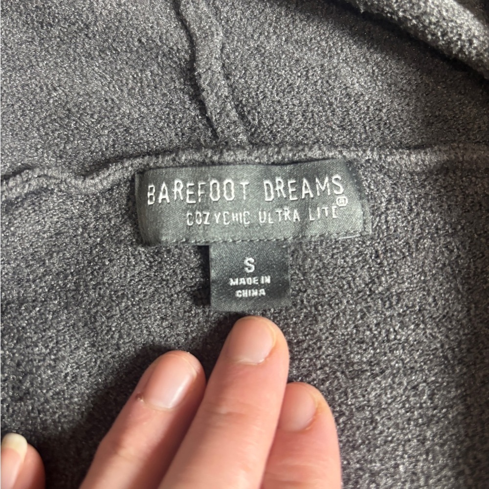 Barefoot Dreams CozyChic Ultra Lite™ Hooded Cardigan Gray Small Loungwear - Picture 10 of 14